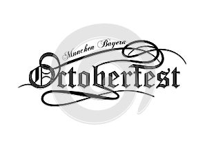 Octoberfest gothic calligraphic hand lettering.