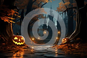 Octobers magic Halloween and the picturesque season of autumn unite