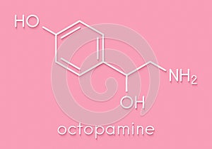 Octopamine stimulant drug molecule sympathomimetic agent. Skeletal formula. photo