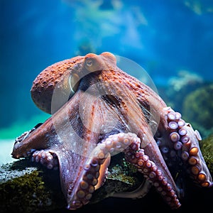 Octopus in the aquarium