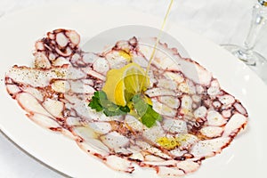 Octopus carpaccio