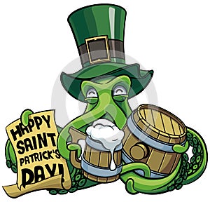 Octopus celebrating Patricks Day