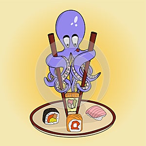 Octopus with sushi1