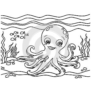 Octopus Coloring Pages vector photo