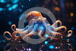 Octopus in the deep sea