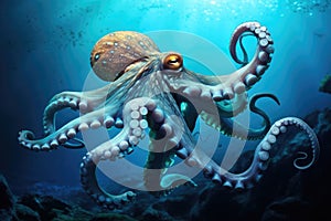 octopus in deep water AI generated