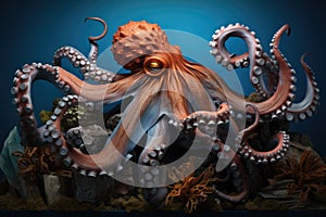 octopus in deep water AI generated
