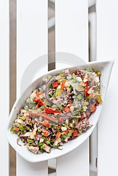 Octopus fresh seafood mixed vegetable salad