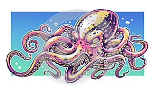 Octopus Graffiti Vector Art