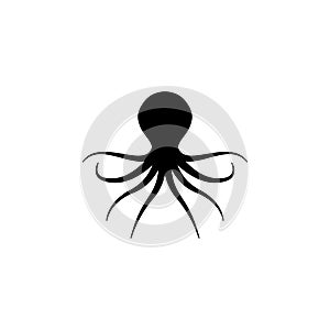 Octopus icon flat vector illustration
