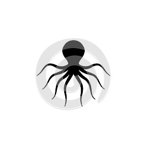Octopus icon flat vector illustration