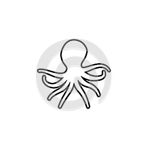 Octopus icon flat vector illustration