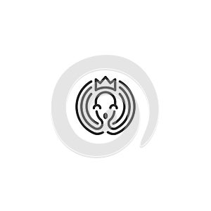 Octopus king, Kraken vector logo icon template