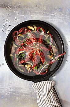 Octopus Lagareiro style. Portuguese cuisine photo