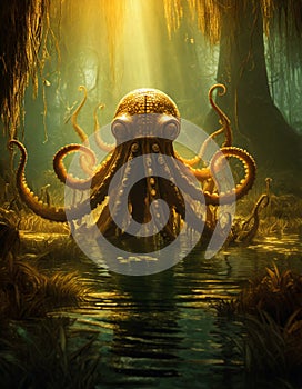 An octopus-like swamp monster.