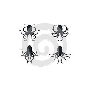Octopus. Logo. Vector illustration