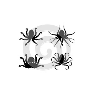 Octopus. Logo. Vector illustration