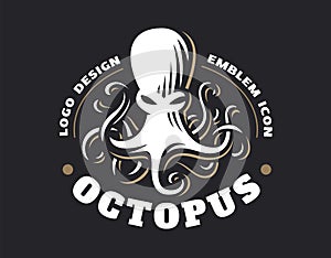 Octopus logo - vector illustration. Emblem design