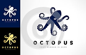 Octopus logo vector. Logo design vector illustration.