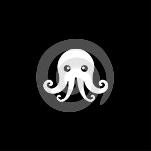 Octopus - minimalist and flat logo - vector illustration