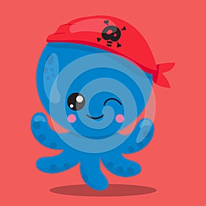 Octopus pirate blue 01