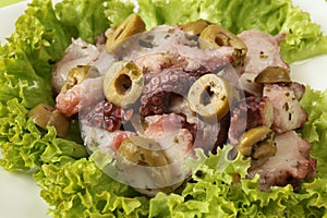 Octopus salad with olives