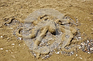 Octopus Sand Sculpture