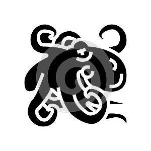 octopus seafood glyph icon vector illustration