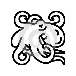 octopus seafood line icon vector illustration