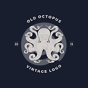 Octopus silhouette logo invert