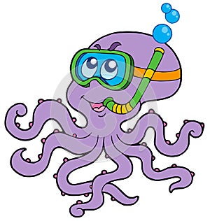 Octopus snorkel diver