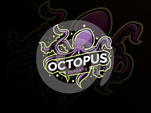 Octopus sport mascot logo design illustration photo