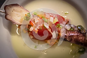 Octopus tapas as a traditional Spanish dish