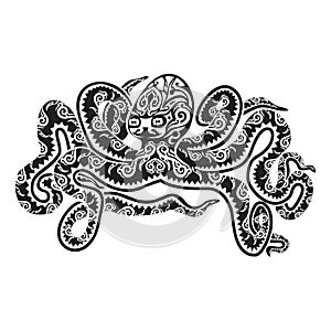Octopus tattoo in Maori style. Vector illustration EPS10