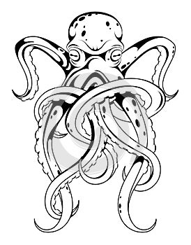Octopus tattoo style drawing