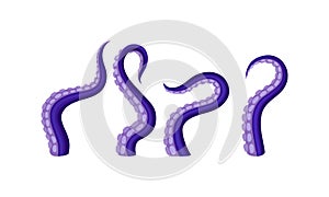 Octopus Tentacles or Limbs Wiggling and Snaking Vector Set