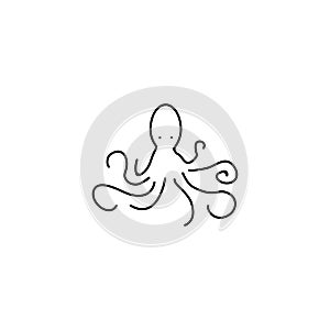 octopus thin line icon. octopus linear outline icon