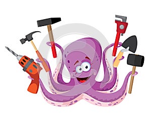 Octopus with tools