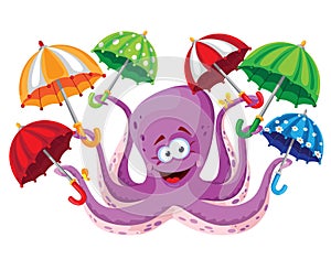 Octopus with umbrella