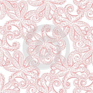 Octopus. Vector seamless background patterns on white. Animal vector Illustration. Templates for menu design, packaging,