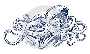 Octopus Vintage Vector Art