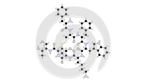 octreotide molecule, structural chemical formula, ball-and-stick model, isolated image cyclic peptides