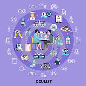 Oculist Circle Symbols Composition