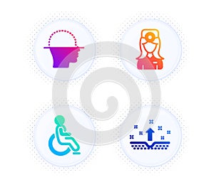 Oculist doctor, Disabled and Face scanning icons set. Clean skin sign. Vector