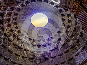 Oculus Inside the Pantheon In Rome, Italy