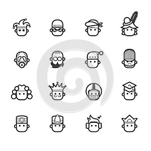 Ocupation black icon set 2 on white background photo