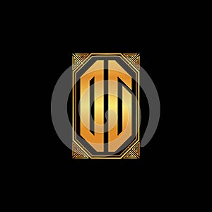 OD Logo Letter Geometric Golden Style