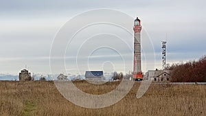 Old and new lightthouse on the Baltic sea coast of PAkri Peninsula , PAldiski, Estonia