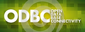 ODBC - Open Database Connectivity acronym, technology concept background