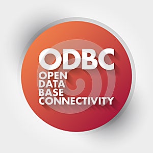 ODBC - Open Database Connectivity acronym, technology concept background